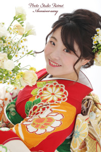 成人式 前撮り 生花 ブーケ ヘアード