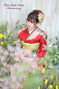 成人前撮り　ママ振り　生花